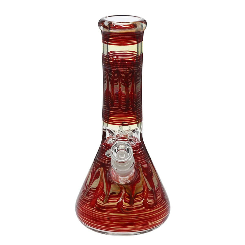 Biohazard Inc Glass Bong 10" Beaker Water Pipe - Red Rake