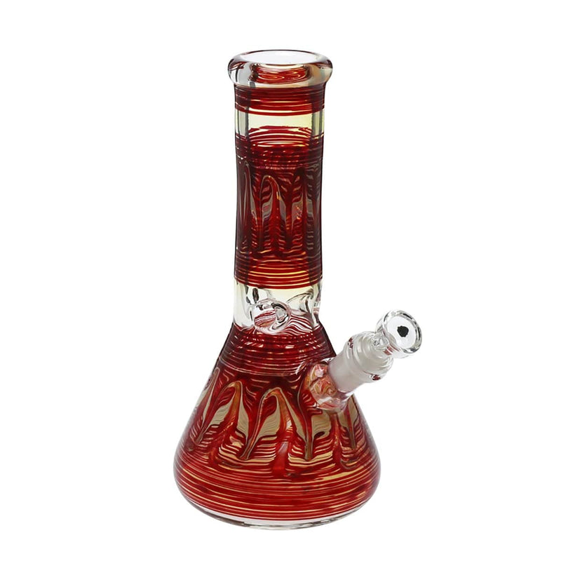 Biohazard Inc Glass Bong 10" Beaker Water Pipe - Red Rake