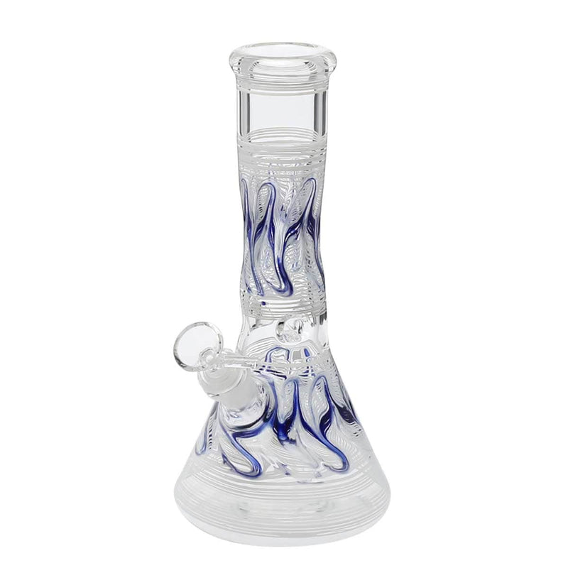 Biohazard Inc Glass Bong 10" Beaker Water Pipe - White Rake