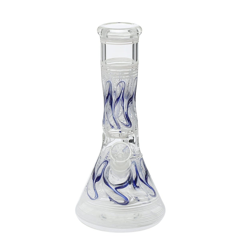 Biohazard Inc Glass Bong 10" Beaker Water Pipe - White Rake