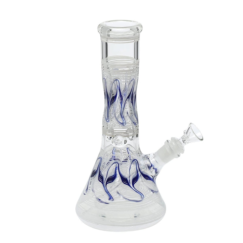 Biohazard Inc Glass Bong 10" Beaker Water Pipe - White Rake