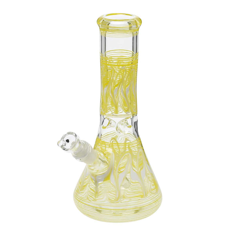 Biohazard Inc Glass Bong 10" Beaker Water Pipe - Yellow Rake