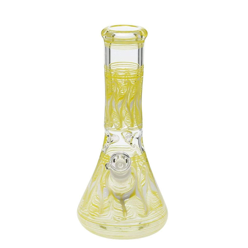 Biohazard Inc Glass Bong 10" Beaker Water Pipe - Yellow Rake