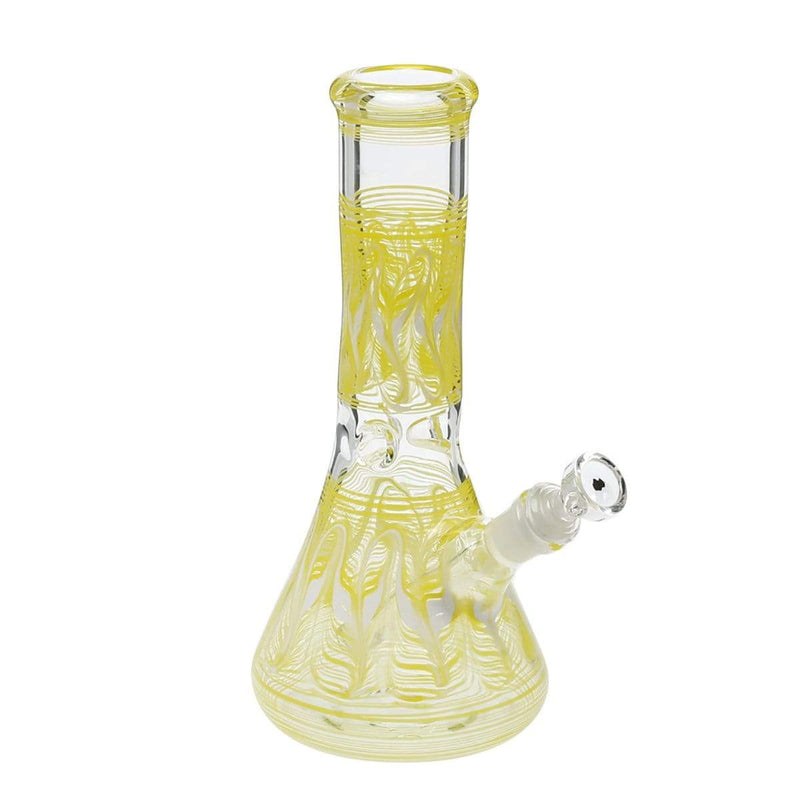 Biohazard Inc Glass Bong 10" Beaker Water Pipe - Yellow Rake