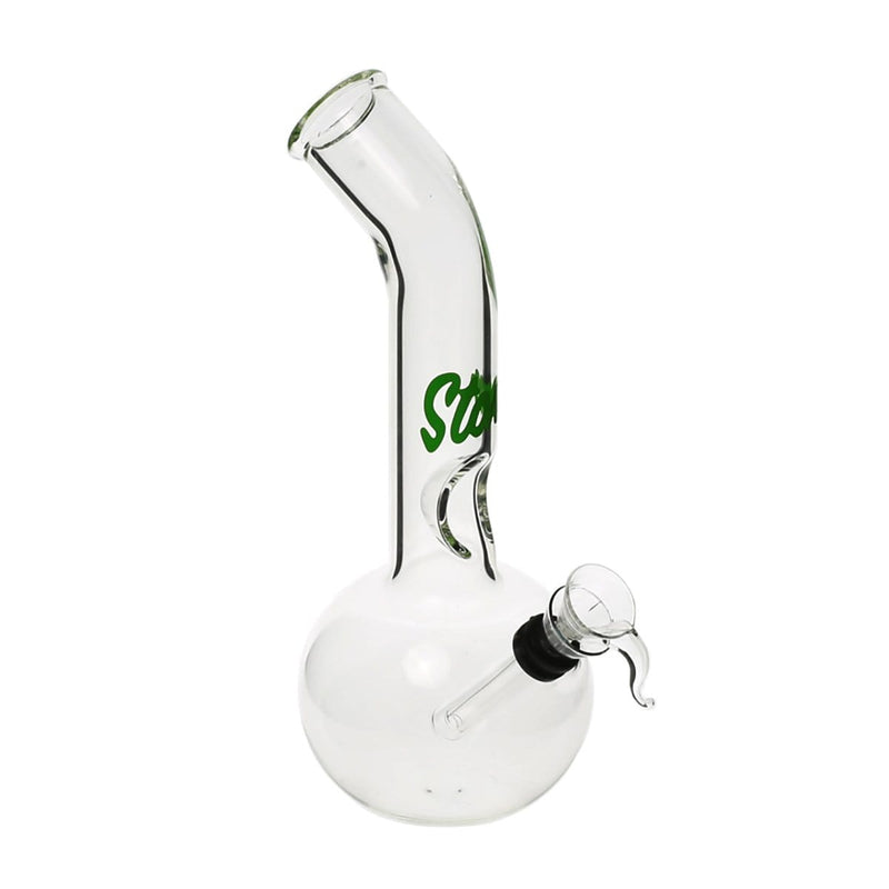 Biohazard Inc Glass Bong 10" Clear Water Pipe w/ Sticker Slide