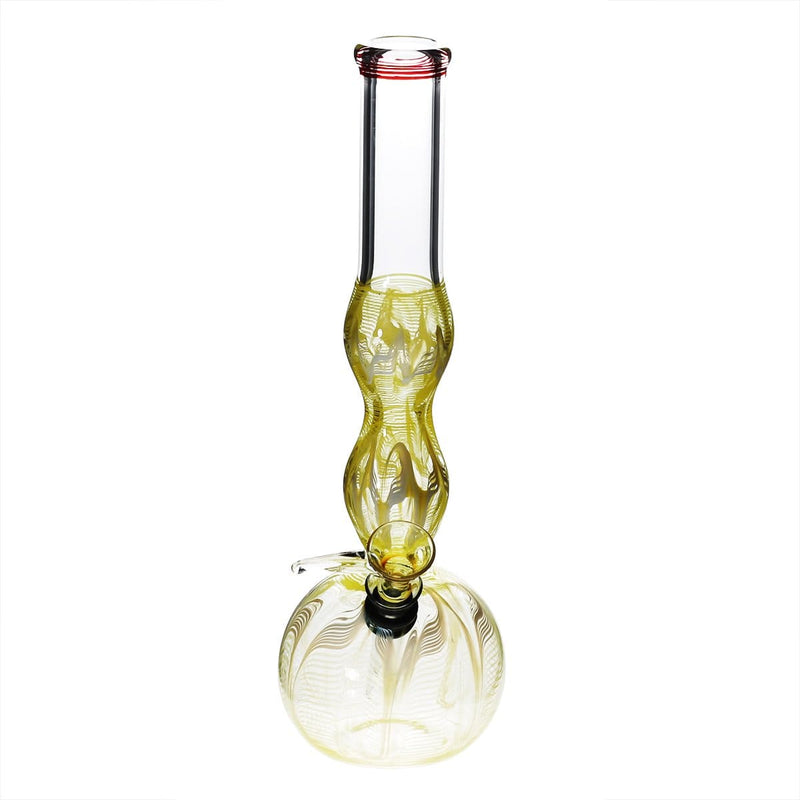 Biohazard Inc Glass Bong 10" Double Bulge Water Pipe w/ Slide - Yellow Rake