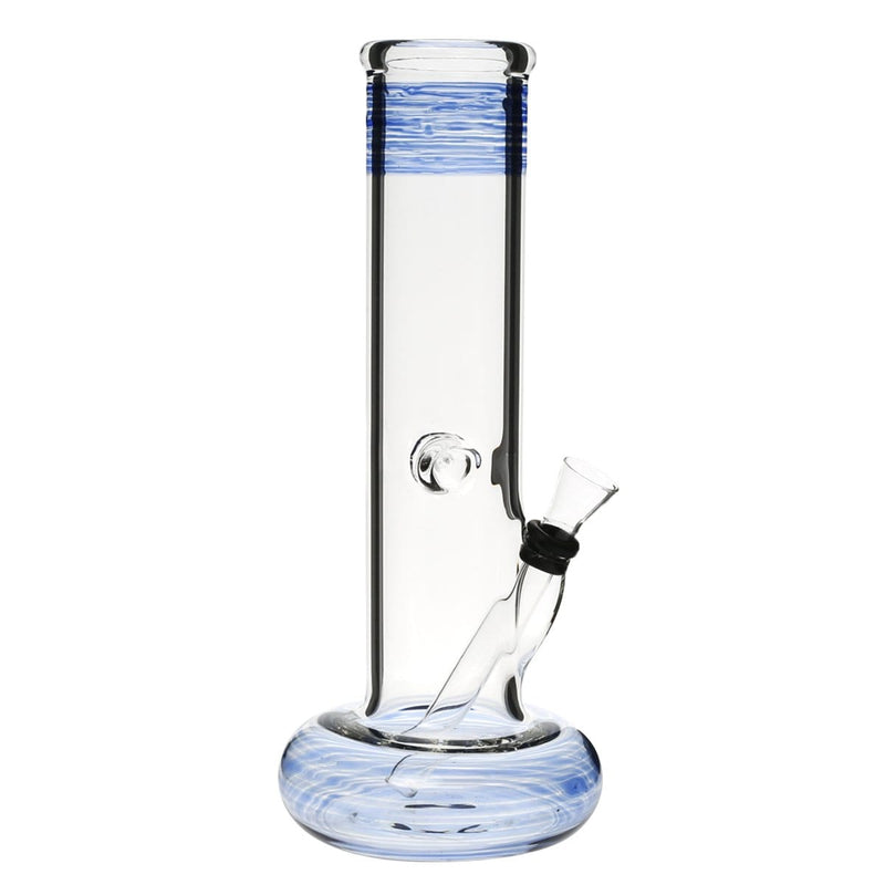 Biohazard Inc Glass Bong 10" Hollowfoot Water Pipe w/ Slide - Blue