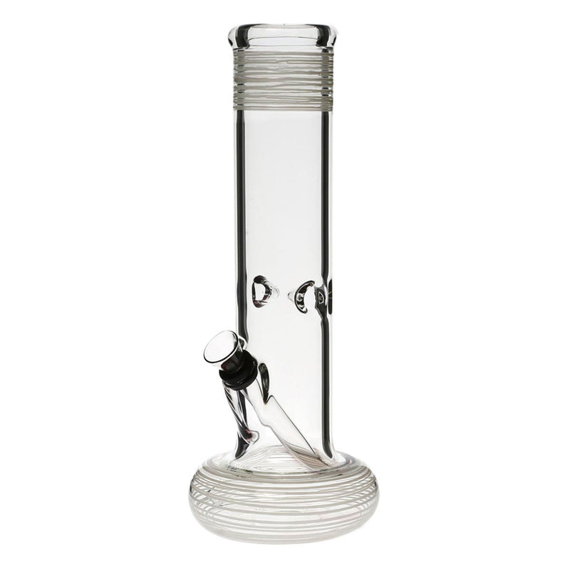 Biohazard Inc Glass Bong 10" Hollowfoot Water Pipe w/ Slide - White