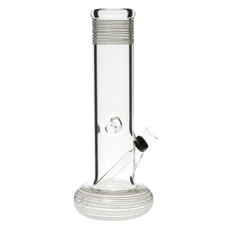 Biohazard Inc Glass Bong 10" Hollowfoot Water Pipe w/ Slide - White