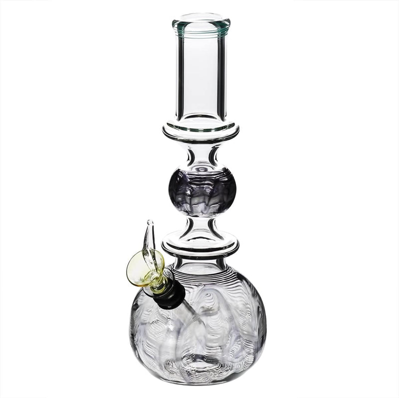 Biohazard Inc Glass Bong 10" Ring Bubble Ring Water Pipe w/ Slide - Black Rake