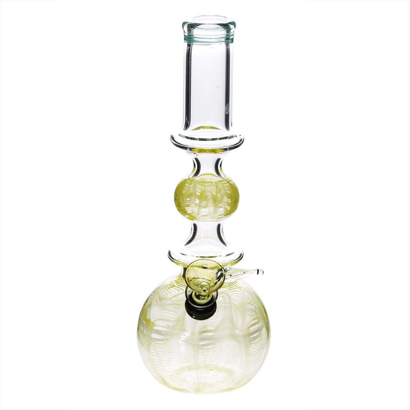 Biohazard Inc Glass Bong 10" Ring Bubble Ring Water Pipe w/ Slide - Yellow Rake