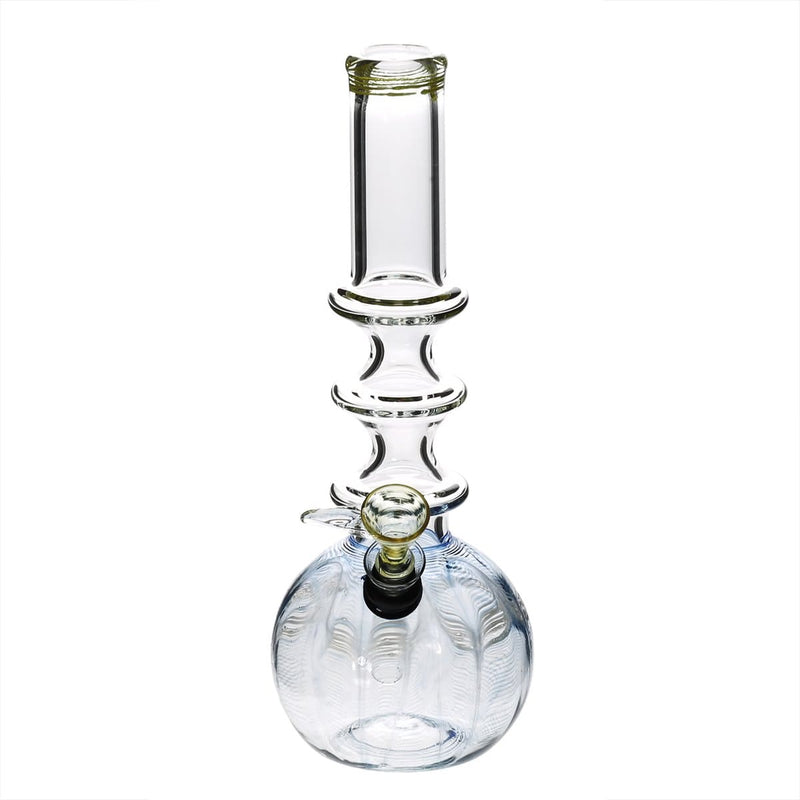 Biohazard Inc Glass Bong 10" Three Ring Water Pipe w/ Slide - Blue Rake