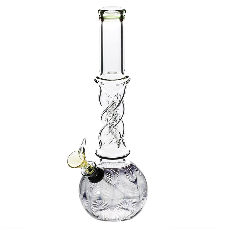 Biohazard Inc Glass Bong 10" Twist Water Pipe w/ Slide - Black Rake