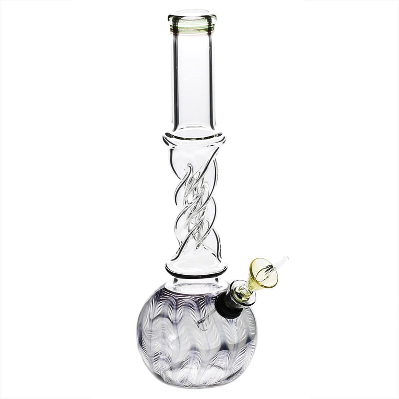 Biohazard Inc Glass Bong 10" Twist Water Pipe w/ Slide - Black Rake