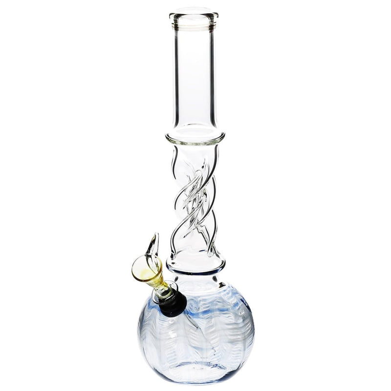 Biohazard Inc Glass Bong 10" Twist Water Pipe w/ Slide - Blue Rake