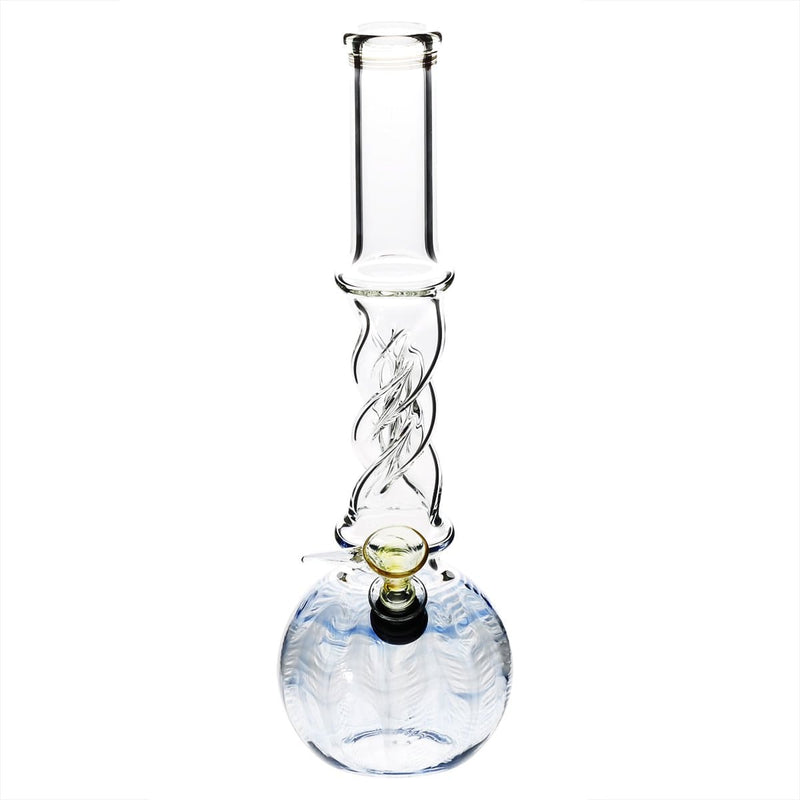 Biohazard Inc Glass Bong 10" Twist Water Pipe w/ Slide - Blue Rake