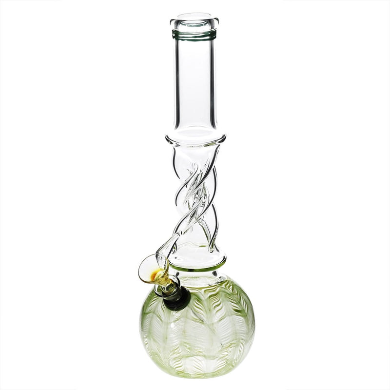 Biohazard Inc Glass Bong 10" Twist Water Pipe w/ Slide - Green Rake