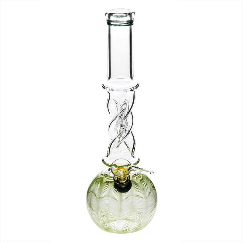 Biohazard Inc Glass Bong 10" Twist Water Pipe w/ Slide - Green Rake