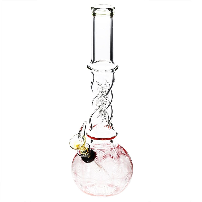 Biohazard Inc Glass Bong 10" Twist Water Pipe w/ Slide - Red Rake