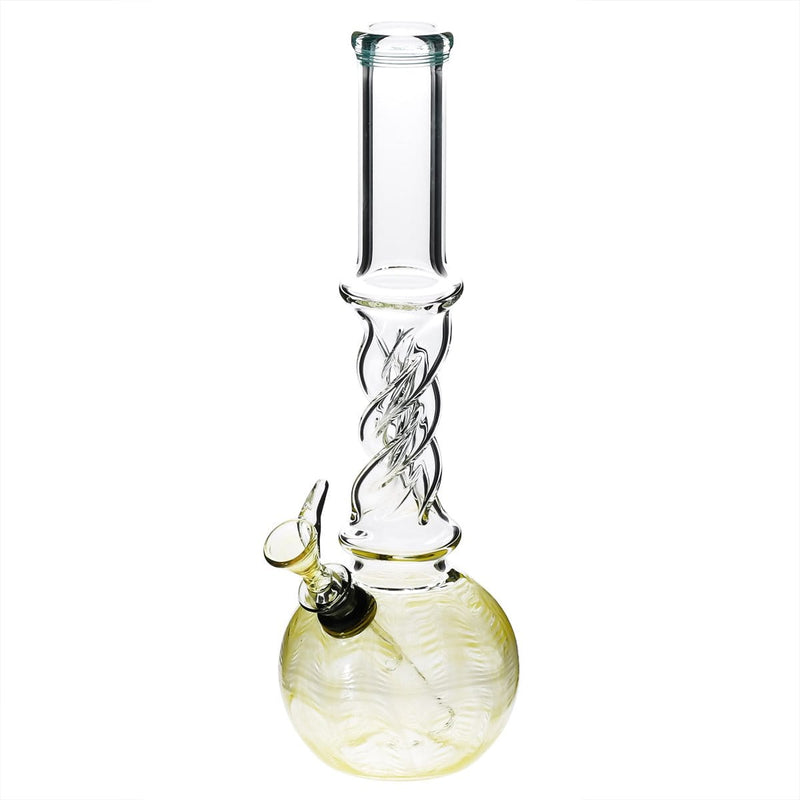 Biohazard Inc Glass Bong 10" Twist Water Pipe w/ Slide - Yellow Rake