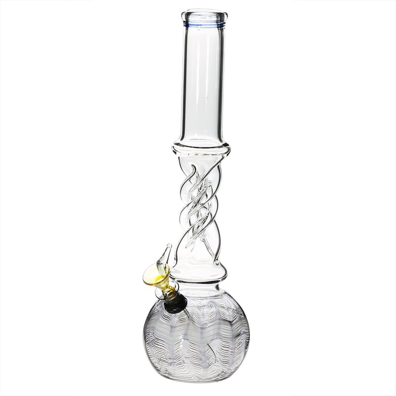 Biohazard Inc Glass Bong 12" 38mm Twist Water Pipe w/ Slide - Black Rake