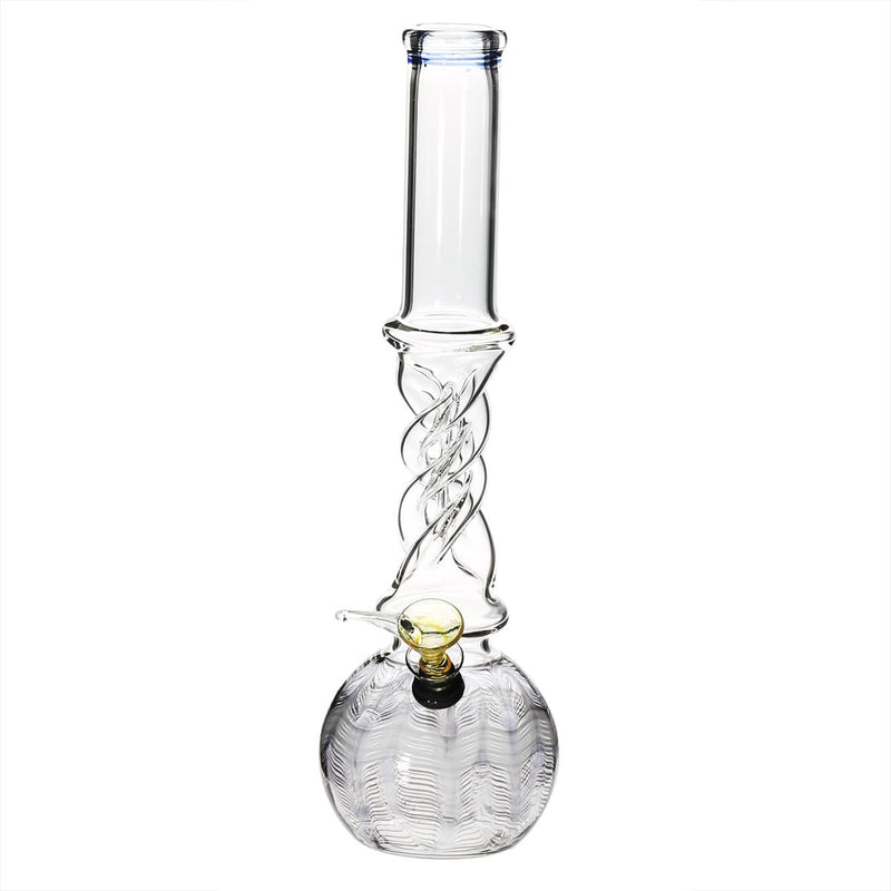 Biohazard Inc Glass Bong 12" 38mm Twist Water Pipe w/ Slide - Black Rake