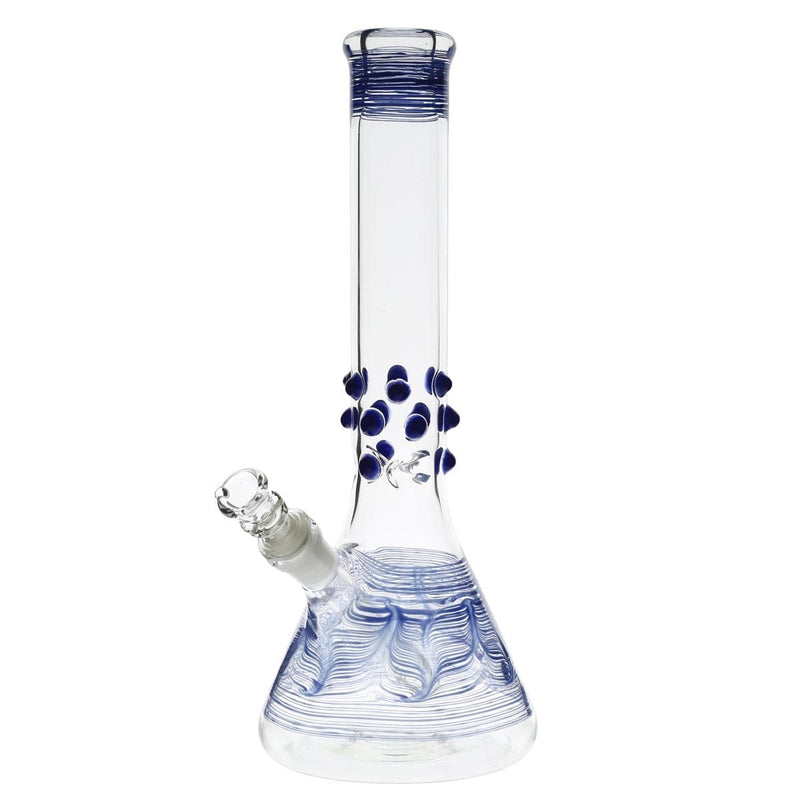 Biohazard Inc Glass Bong 12" Beaker Water Pipe w/ Marbles - Blue Rake