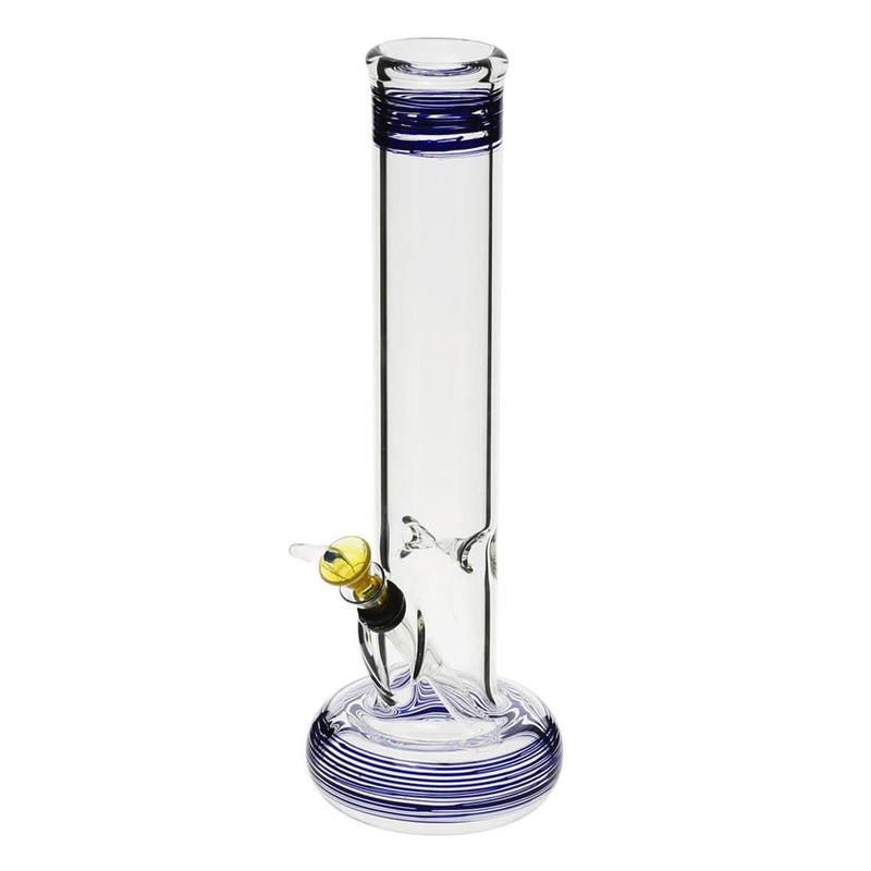 Biohazard Inc Glass Bong 12" Hollowfoot Water Pipe w/ Slide - Blue