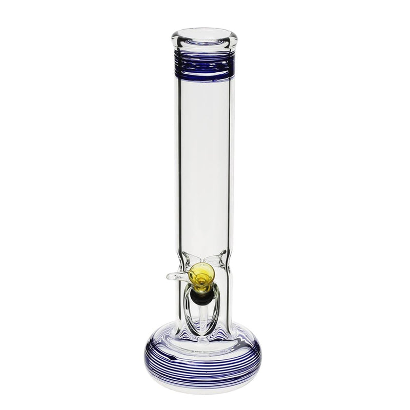 Biohazard Inc Glass Bong 12" Hollowfoot Water Pipe w/ Slide - Blue