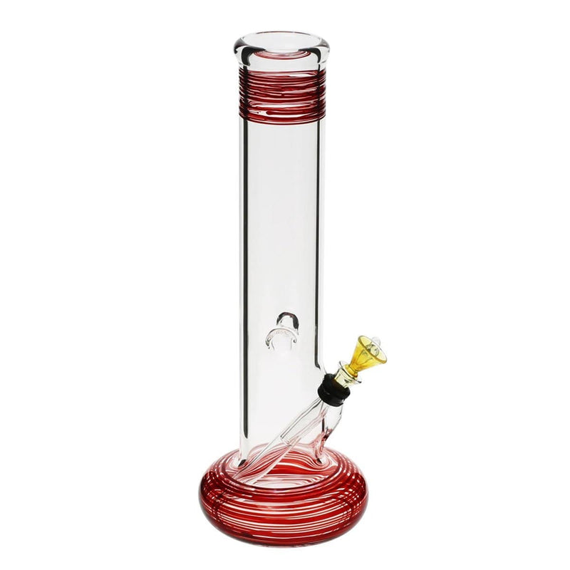 Biohazard Inc Glass Bong 12" Hollowfoot Water Pipe w/ Slide - Red