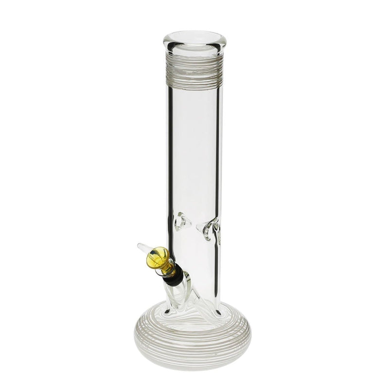 Biohazard Inc Glass Bong 12" Hollowfoot Water Pipe w/ Slide - White