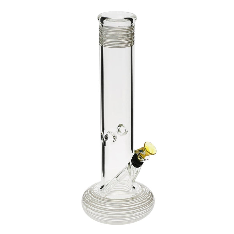 Biohazard Inc Glass Bong 12" Hollowfoot Water Pipe w/ Slide - White