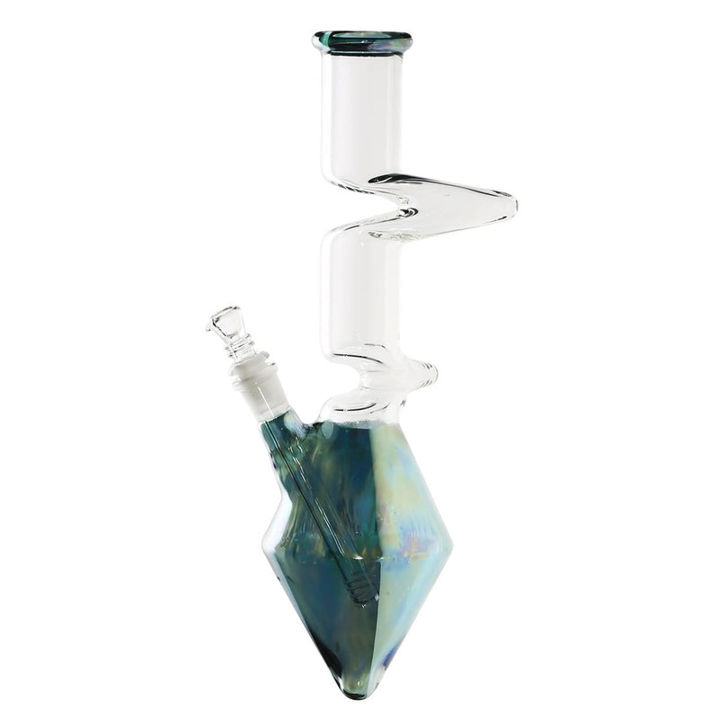 Biohazard Inc Glass Bong 12" Two Elbow Lazyboy Water Pipe - Metallic