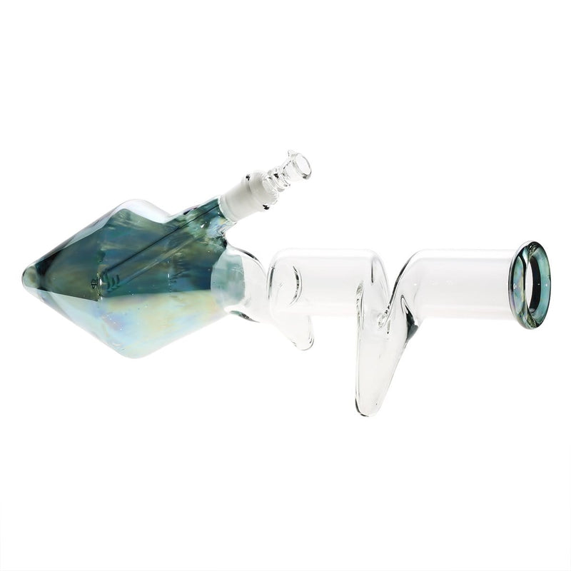 Biohazard Inc Glass Bong 12" Two Elbow Lazyboy Water Pipe - Metallic