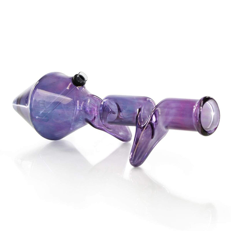 Biohazard Inc Glass Bong 12" Two Elbow Lazyboy Water Pipe w/ Slide - Metallic