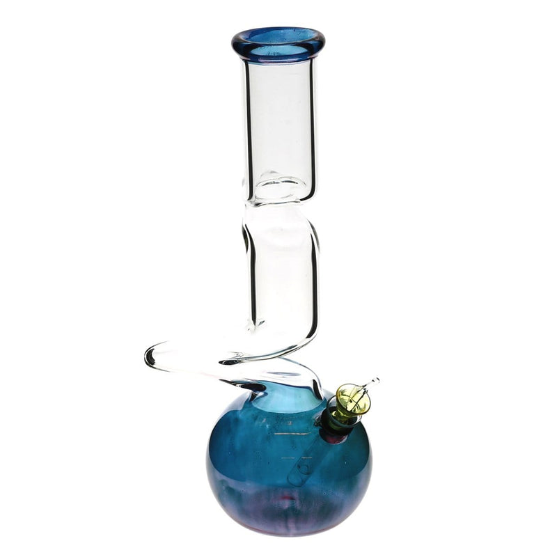 Biohazard Inc Glass Bong 12" Two Elbow Water Pipe w/ Slide - Metallic