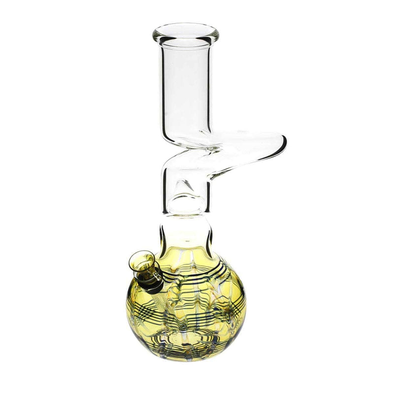 Biohazard Inc Glass Bong 12" Two Elbow Water Pipe w/ Slide - Raked