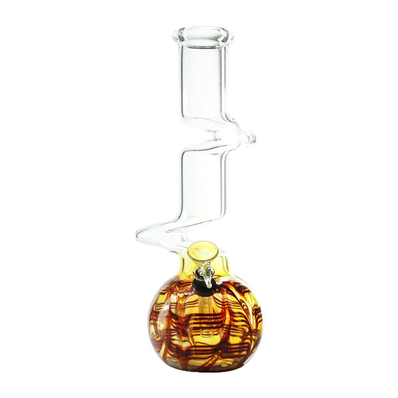 Biohazard Inc Glass Bong 12" Two Elbow Water Pipe w/ Slide - Raked