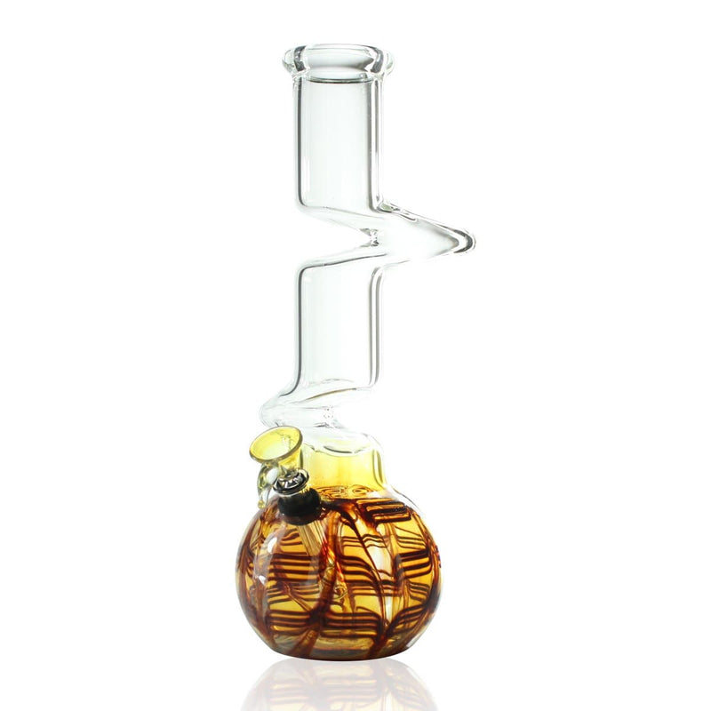 Biohazard Inc Glass Bong 12" Two Elbow Water Pipe w/ Slide - Raked