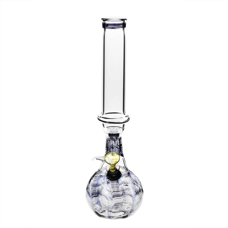 Biohazard Inc Glass Bong 13" 38mm Bend Water Pipe w/ Slide - Black Rake