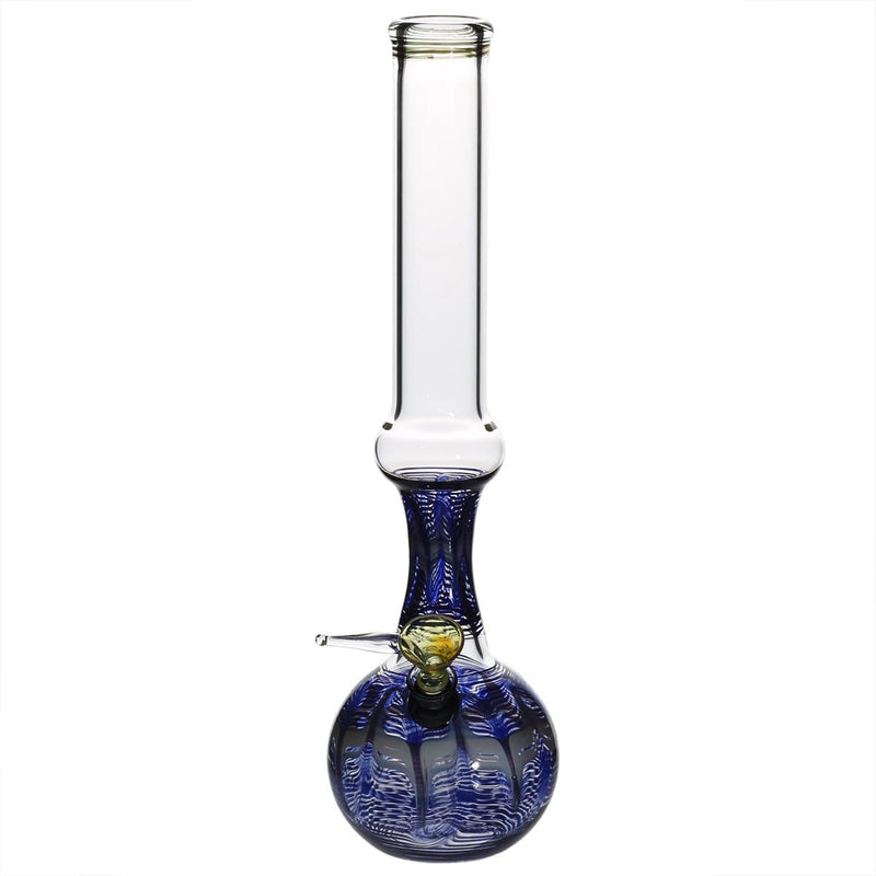 Biohazard Inc Glass Bong 13" 38mm Ring Water Pipe w/ Slide - Blue Rake