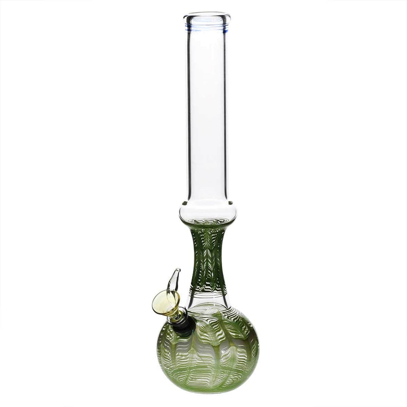 Biohazard Inc Glass Bong 13" 38mm Ring Water Pipe w/ Slide - Green Rake