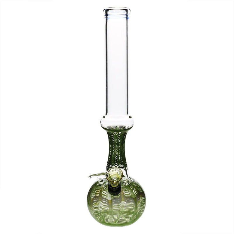 Biohazard Inc Glass Bong 13" 38mm Ring Water Pipe w/ Slide - Green Rake