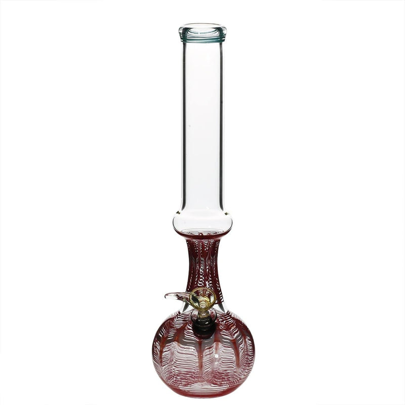 Biohazard Inc Glass Bong 13" 38mm Ring Water Pipe w/ Slide - Red Rake