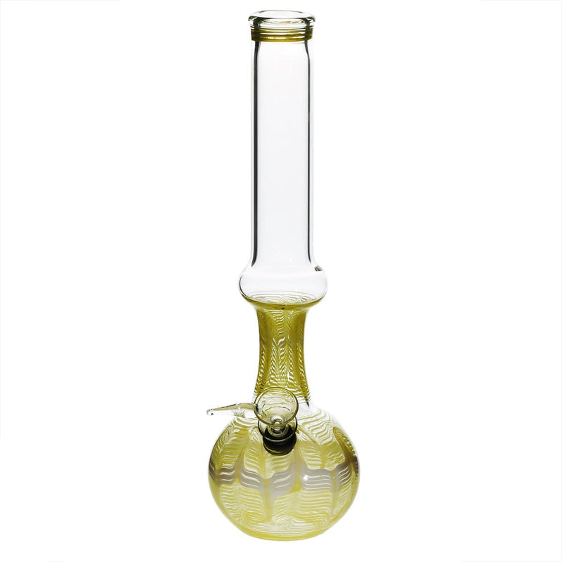 Biohazard Inc Glass Bong 13" 38mm Ring Water Pipe w/ Slide - Yellow Rake