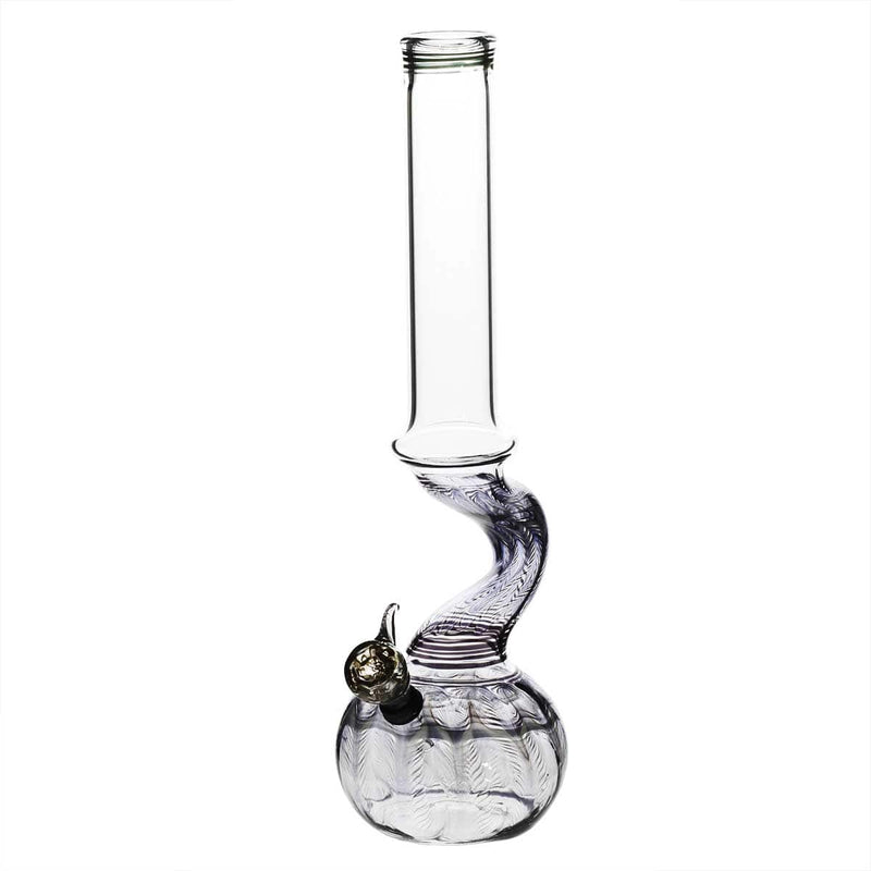 Biohazard Inc Glass Bong 13" 44mm Bend Water Pipe w/ Slide - Black Rake