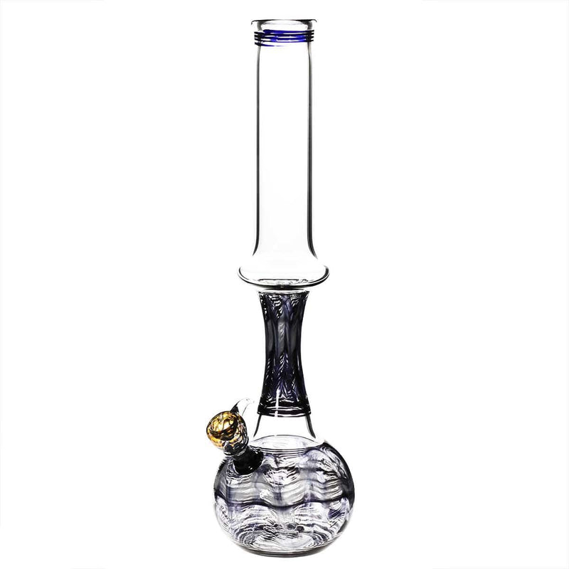 Biohazard Inc Glass Bong 13" 44mm Ring Water Pipe w/ Slide - Black Rake