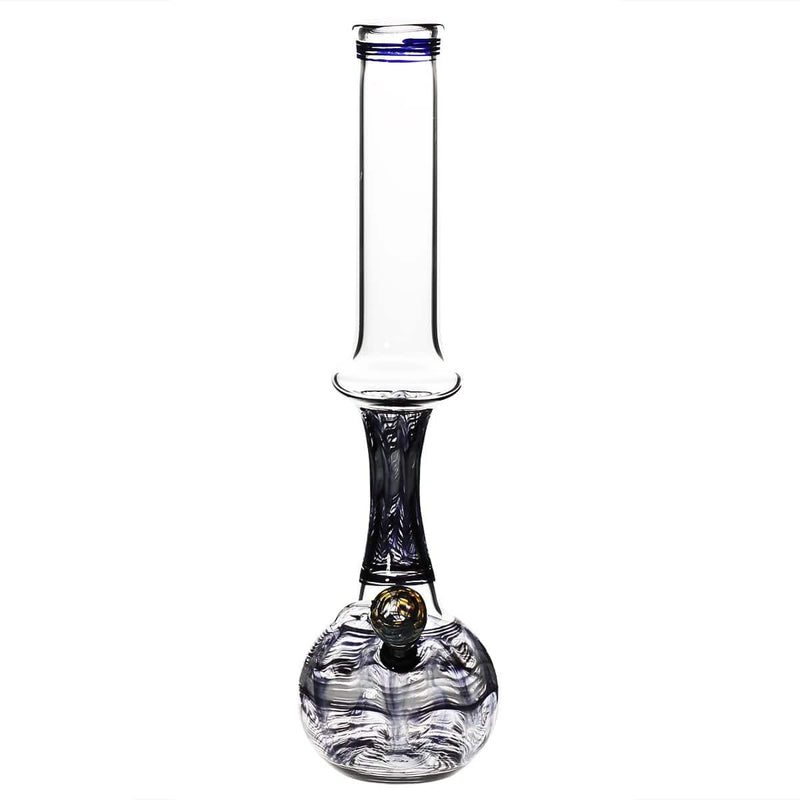 Biohazard Inc Glass Bong 13" 44mm Ring Water Pipe w/ Slide - Black Rake