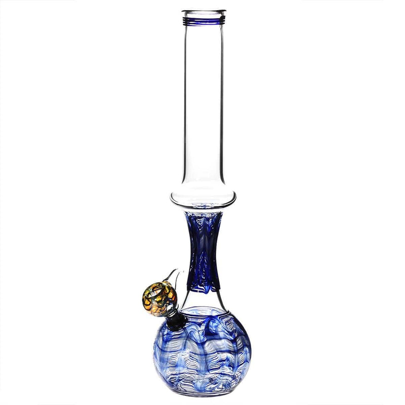 Biohazard Inc Glass Bong 13" 44mm Ring Water Pipe w/ Slide - Blue Rake