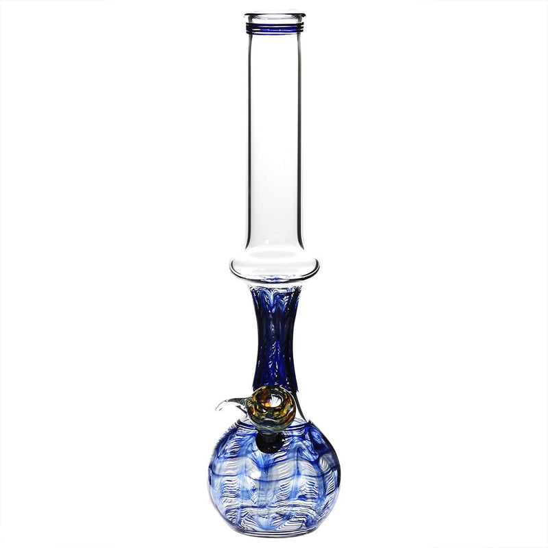 Biohazard Inc Glass Bong 13" 44mm Ring Water Pipe w/ Slide - Blue Rake